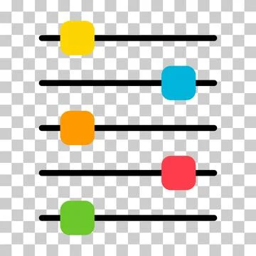 Volume mixer control icon, filter sound symbol button, switch sign vector ill Stock Illustration