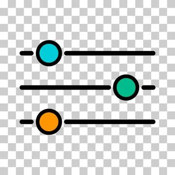 Volume mixer control icon, filter sound symbol button, switch sign vector ill 스톡 일러스트
