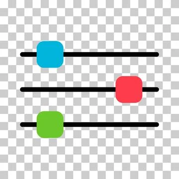 Volume mixer control icon, filter sound symbol button, switch sign vector ill 스톡 일러스트