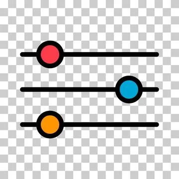 Volume mixer control icon, filter sound symbol button, switch sign vector ill イラスト素材