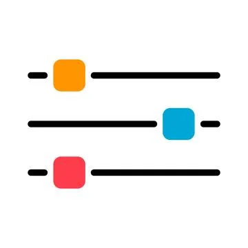 Volume mixer control icon, filter sound symbol button, switch sign vector ill イラスト素材