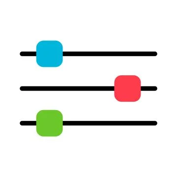 Volume mixer control icon, filter sound symbol button, switch sign vector ill 스톡 일러스트