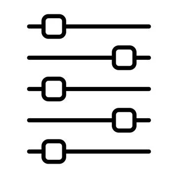 Volume mixer control icon, filter sound symbol button, switch sign vector ill 스톡 일러스트