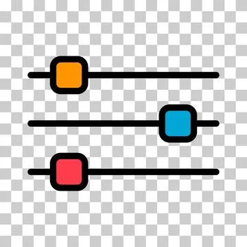 Volume mixer control icon, filter sound symbol button, switch sign vector ill Stock Illustration