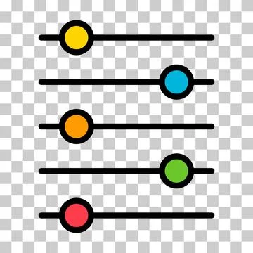 Volume mixer control icon, filter sound symbol button, switch sign vector ill Stock Illustration