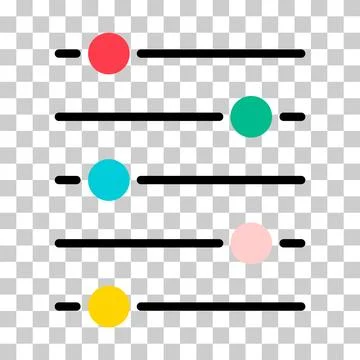 Volume mixer control icon, filter sound symbol button, switch sign vector ill 스톡 일러스트