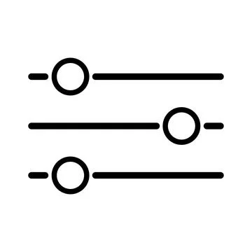 Volume mixer control icon, filter sound symbol button, switch sign vector ill Illustrazione stock