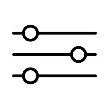 Volume mixer control icon, filter sound symbol button, switch sign vector ill 스톡 일러스트