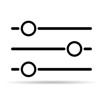 Volume mixer control shadow icon, filter sound symbol button, switch sign vec Stock Illustration