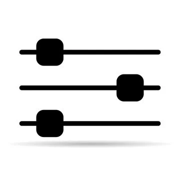 Volume mixer control shadow icon, filter sound symbol button, switch sign vec Stock Illustration