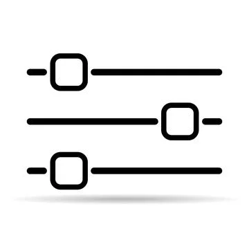 Volume mixer control shadow icon, filter sound symbol button, switch sign vec Stock Illustration