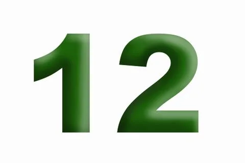 Volume numbers 1 and 2 grassy green on a white background. Stock Illustration