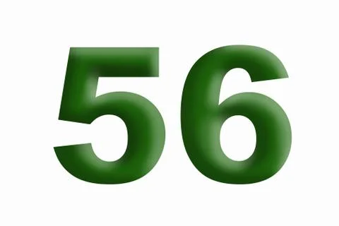 Volume numbers 5 and 6 grassy green on a white background. Stock Illustration