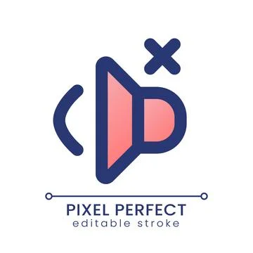 Volume off pixel perfect gradient fill ui icon 스톡 일러스트