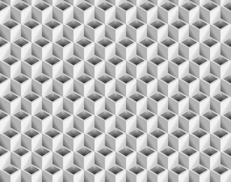 Volume realistic texture, gray 3d Cubes squares geometric pattern Stock Illustration