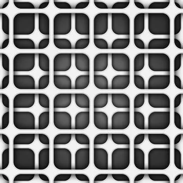 Volume realistic texture, gray 3d Squares Grid geometric pattern Illustrazione stock
