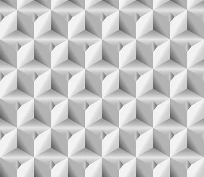 Volume realistic texture, gray 3d Cubes squares geometric pattern Stock Illustration