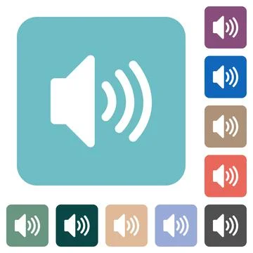 Volume rounded square flat icons Stock Illustration