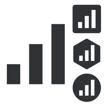 Volume scale icon set, monochrome Stock Illustration