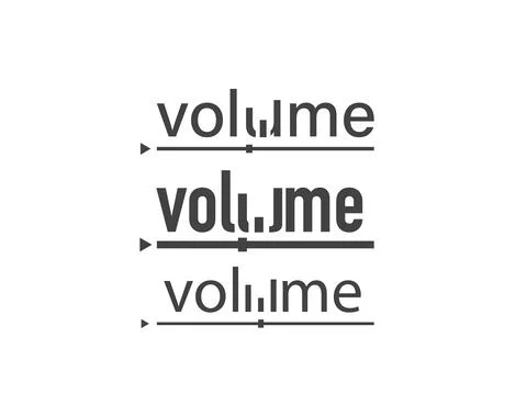 Volume set. Volume logo. Text volume on white background. vector Stock Illustration