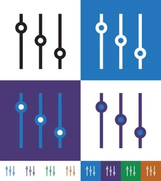 Volume Settings Line Icon Illustrazione stock