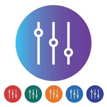 Volume Settings Line Icon Stock Illustration