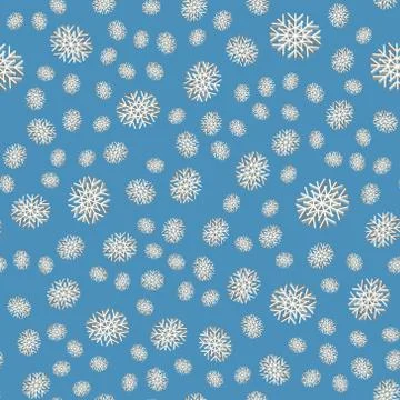 Volume snowflakes seamless pattern. New year vector background illustration Stock Illustration