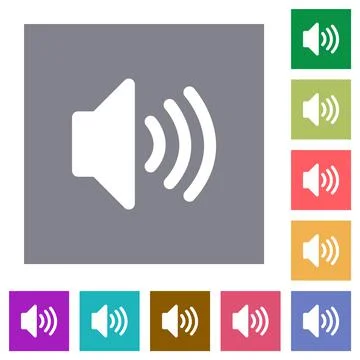 Volume solid square flat icons Stock Illustration