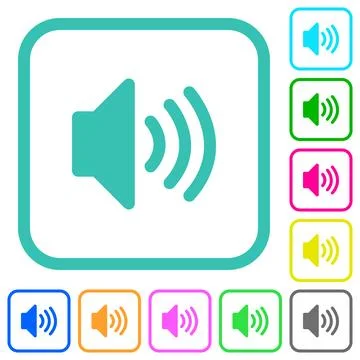 Volume solid vivid colored flat icons Stock Illustration