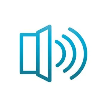 Volume sound user interface blue gradient Stock Illustration
