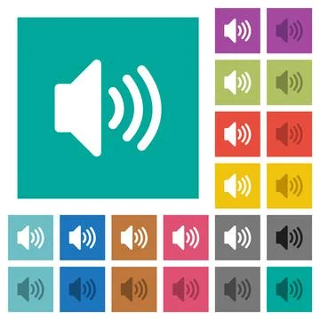 Volume square flat multi colored icons イラスト素材