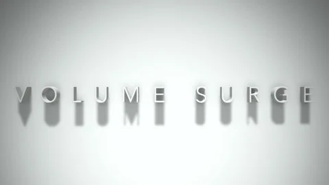 Volume surge 3D title animation white text on a white background Stock Footage 299381542