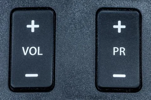 Volume switch and program switch on the remote control Stock-Fotos