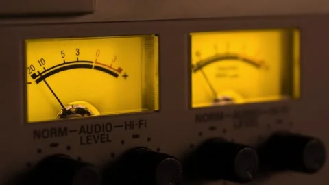 Volume Unit VU Meter on an Analogue Video Recorder Video stock 135010079