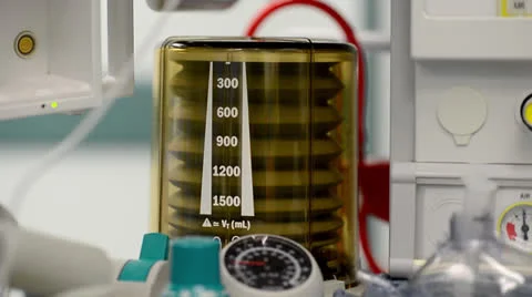 Volume ventilator pumping Stock Footage