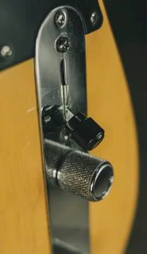 Volume wheel and paddle shift lever of a standard American classic electric g Stock Photos