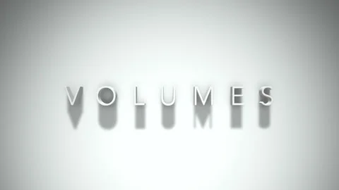 Volumes 3D title animation with shadows on a white background Stock Footage 296492286