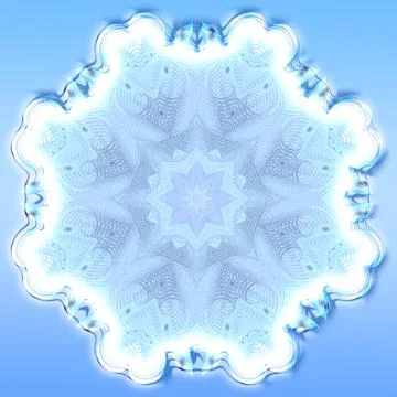 Volumetric 3 d snowflake on a light blue background Russian motif Illustration