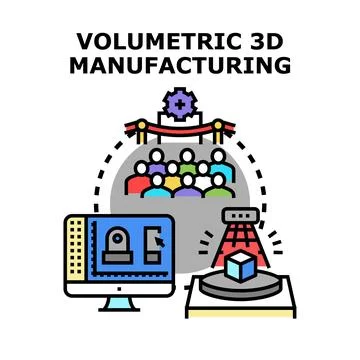 Volumetric 3d manufacturing process with digital design 库存插图
