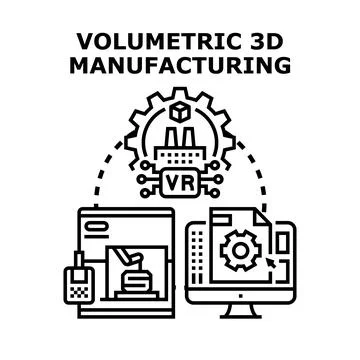 Volumetric 3d manufacturing process digital transformation concept Stock Illustration