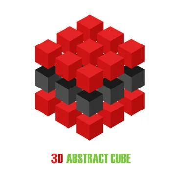 Volumetric abstract cube. Vector illustration. イラスト素材