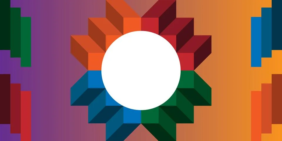 Volumetric abstract rectangular cubes multi-colored Stock Illustration