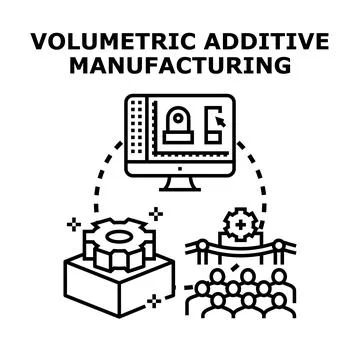 Volumetric additive manufacturing process with 3d modeling Illustration