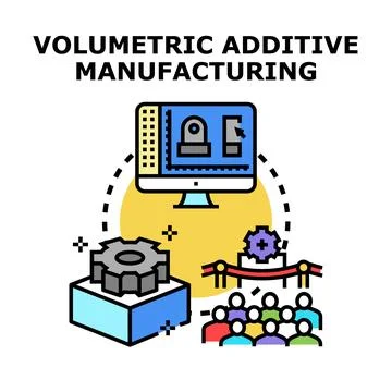 Volumetric additive manufacturing process with 3d modeling Stock Illustration