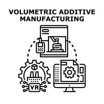 Volumetric additive manufacturing process concept vector illustration Stock Illustration