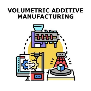 Volumetric additive manufacturing technology developing industry producing .. Stock Illustration
