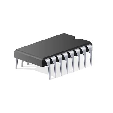 Volumetric computer microchip icon or processor icon for microcircuit Stock Illustration