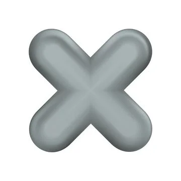Volumetric cross template editable icon. Gray Layout isolated on white. Illustrazione stock