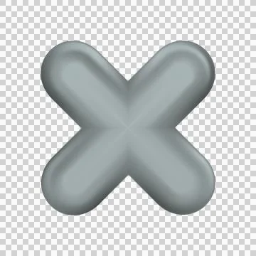 Volumetric cross template editable icon. Gray Layout isolated on white. Vecto Stock Illustration