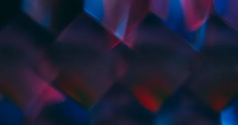 Volumetric cubes blur geometric reflection neon Stock Photos